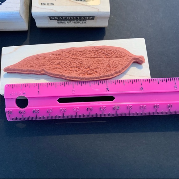 VTG RUBBER STAMPS LEAVES LEAF LOT - Picture 4 of 5